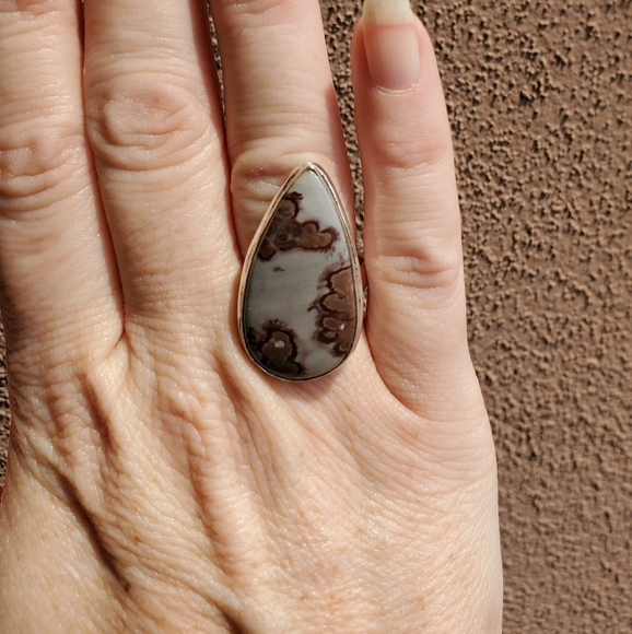 New Spot Jasper 925 Silver Ring. Size 8.25 - Picture 3 of 10